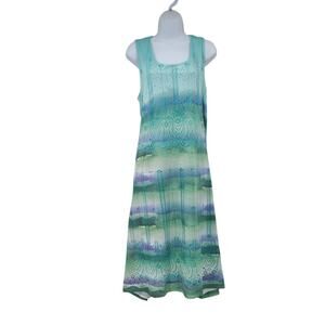 One World Sleeveless Dress XL Blue Green Ombre Tank Dress Resort Wear Beach NWT